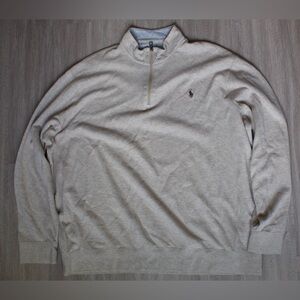 Vintage Polo Ralph Lauren Performance Half Zip Beige Mens Sz XXL